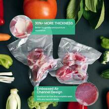 5-Roll Vacuum Sealed Roll Bag, Suitable For Kitchen Food Packaging And Storage. Suitable For Kitchen, Restaurant, And Outdoor Food Preservation Bags. Kitchen Refrigerator Refrigeration Bag, Kitchen Storage Accessories, Halloween And Christmas Gifts, Gift Bags - (12+15+20+25+28)*3m - View 6