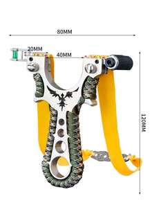 1 Set High Power New Slingshot For Outdoor Hunting, Includes Slingshot And Rubber Bands (Rubber Arrow Color Is Random, No Infrared Sight Included, Please Refer To Actual Received Item)