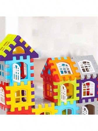 25Pcs/100Pcs/230Pcs Large Scale Simulation Modeling House Building Block Assembly Toy, Kindergarten Early Education Puzzle Toy, Block Building Block