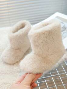 Kids Snow Boots Winter Warm Girls Plush Shoes Thick Fleece Casual Furry Boots Performance Fashion Winter Shoes