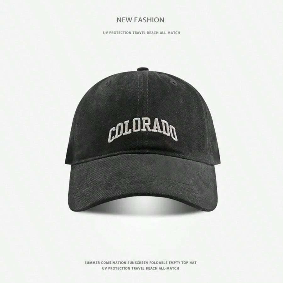 1pc Women's Colo Trucker Hat, Personalized Letter Embroidery Baseball Cap, Street Fashion Five-Panel Hat, Outdoor Sunscreen Casual Hat, Suitable For Spring And Autumn Travel, Tourism, And Seaside Vacation