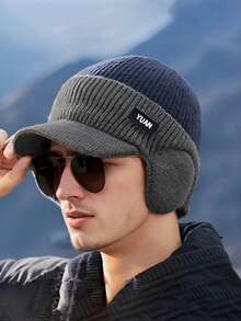 Ultimate Winter Warm Knit Hat Beanie With Brim & Ear Flaps - Super Soft Thermal Lined, Windproof & Water-Resistant Unisex Cap For Men & Women - Perfect For Outdoor Skiing, Hiking, Trekking & Daily Urban Fashion - Made With Premium Merino Wool