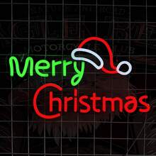Merry Christmas Neon Sign, Letter Shaped Decorative Light, Indoor Holiday Atmosphere Lamp