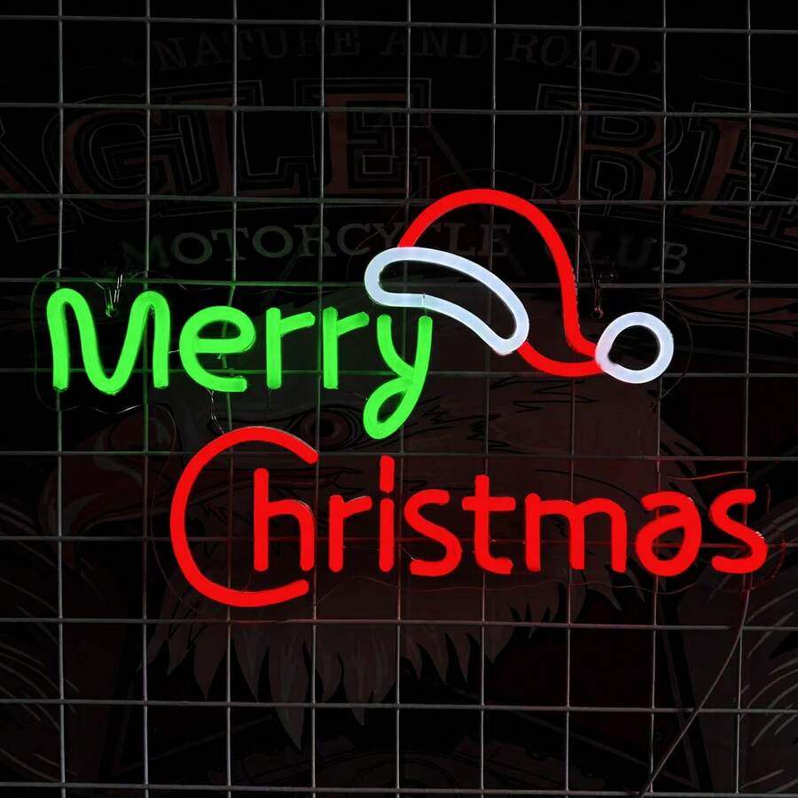 Merry Christmas Neon Sign, Letter Shaped Decorative Light, Indoor Holiday Atmosphere Lamp