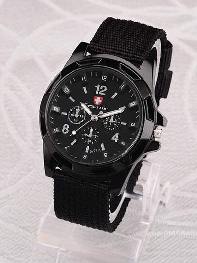 Boys' Fashionable Swiss Style Nylon Braided Strap Sports Watch