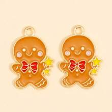 30Pcs/Set Multi-Color Drip Oil Mixed Christmas Charm Pendants, Handmade Jewelry Making DIY Necklace Bracelet Keychain Accessories Christmas Gift - Multicolor - View 8