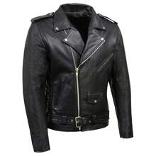Icebanner Men PU Leather Jacket Motorcycle Fashion Loose PU Leather Coat 's Moto Biker Rock Jacket - 黑色 - 查看 1
