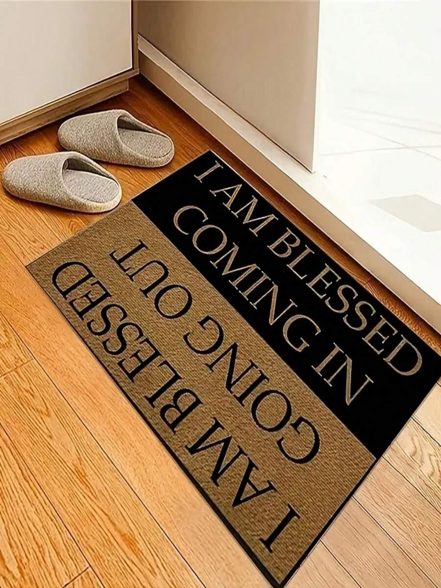 1 buc. Covoraș de ușă nou cu slogan inspirațional, potrivit pentru Crăciun, cadou de Crăciun, pentru sufragerie, dormitor, interior - lavabil la mașină - fabricat din flanel, moale și prietenos cu pielea, fără scărunchiuri, rezistent la apă, îngrijire ușoară, inodor - ideal pentru decorul casei, decorul camerei, covor pentru sufragerie, covor pentru dormitor, covor pentru baie, covor pentru bucătărie, covor, decor hotel - covor, utilizare în toate anotimpurile.