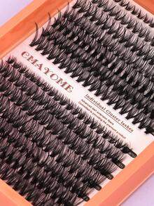 280片混合假睫毛套装，单根睫毛嫁接套装，D卷翘，浓密卷翘，交叉式30D/40D貂毛般柔软分段睫毛，9-16毫米混合睫毛套装 - 橘色 - 查看 4