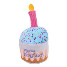 1pc Pet Bite Plush Cake Doll With Sound Effects, Chew Doll For Dog/ Cat Birthday Celebration, Durable & Convenient - Multicolor - View 12