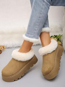 1 Pair Thick Sole Thermal Lined Warm Snow Boots For Teens, Suitable For Indoor And Outdoor Wear, Anti-Slip, Casual, Autumn/Winter