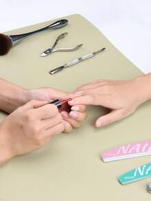 2 Pieces Set Washable Nail Table Mat & Foldable Desk Mat - Soft PU Leather Nail Armrest Cushion, Suitable For Nail Salons, Studios, And Home DIY Use (24*30cm + 30*60cm) - Multicolor - View 10