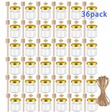 Bộ 1,5oz gồm 12/24/36/48 lọ mật ong, lọ mật ong mini dùng làm quà tặng tiệc tùng (số lượng lớn), lọ thủy tinh, lọ mật ong thủy tinh lục giác nhỏ, hộp đựng bằng thủy tinh có nắp, nắp vàng, mặt dây chuyền và dây đay, thích hợp cho tiệc mừng, quà cưới, tiệc tùng, Halloween, Giáng sinh, cam, quà tặng ngày lễ tạ ơn, lễ hội thu hoạch, bữa tối gia đình - trong suốt - Xem 9