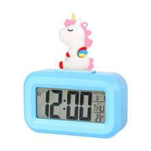 家居装饰 1 件迷你智能闹钟，可爱学生闹钟，创意懒散温度光传感器发光数字时钟，LED 贪睡电子闹钟智能时钟闹钟，房间装饰，家居装饰