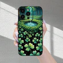 Beautiful Four-Leaf Clover Pattern Mobile Phone Case, Advanced Frosted Texture, New Hot Selling, Full Camera Protection, Shockproof, Anti-Fall, Anti-Fingerprint, Suitable For IPhone 16/15/14/13/12/11/X/XR/XS/8/7/SE Mini Plus Pro Max Series, Can Be Used As A Gift For Male And Female Friends - Style 1 (1PC) - View 5