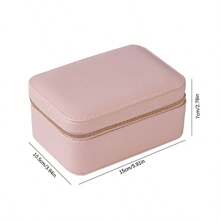 1pc Elegant Double-Layer Earring Organizer Box - Cream & Golden, Zippered, Fabric-Lined, Multi-Compartment Design For Jewelry Storage, Ideal For Valentine'S Day, Christmas, Halloween, Thanksgiving, And More, Jewelry Organizer|Elegant Accessory Box|Zippered Storage Box, Jewelry Boxes