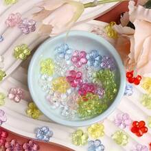 50Pcs/14mm Transparent Blossom Beads Flower Beads Acrylic Beads Loose Beads Pen Beads For DIY Ballpoint Pen Necklaces Mobile Phone Chains Clothing Bags Jewelry Supplies Decorative Beads Accessories - 50 chiếc - Xem 8