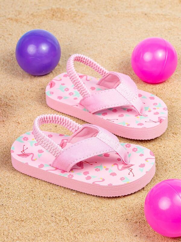 1 par de zapatillas ajustables con banda elástica y estampado de dibujos animados para niños, suela antideslizante y duradera, de moda y lindas