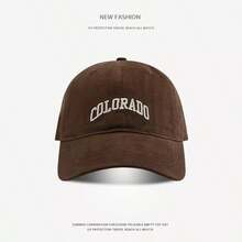 1pc Women's Colo Trucker Hat, Personalized Letter Embroidery Baseball Cap, Street Fashion Five-Panel Hat, Outdoor Sunscreen Casual Hat, Suitable For Spring And Autumn Travel, Tourism, And Seaside Vacation