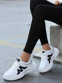 Lightweight Chunky Sneakers Women 2025 New Thick Sole Increased Height Sports Shoes Women Versatile Casual Shoes Non-Abrasive Minimalist White Sneakers Women 2026 Spring Sports Shoes Women Versatile Casual Breathable Shoes Women's Trail Running Shoes Non-Slip Sports Shoes Women Breathable Shock-Absorbing Outdoor Hiking Shoes Women's Work Shoes Non-Slip Soft Bottom Wide Fit Comfortable Office Flat Shoes Breathable Outdoor Women's Shoes Hiking Trekking Sports Shoes Non-Slip Shock-Absorbing Travel Casual Shoes Women's Sports Shoes Thick Sole Increased Height Shock-Absorbing Breathable Sports Casual Shoes Fashion Versatile White Sneakers - White - View 16