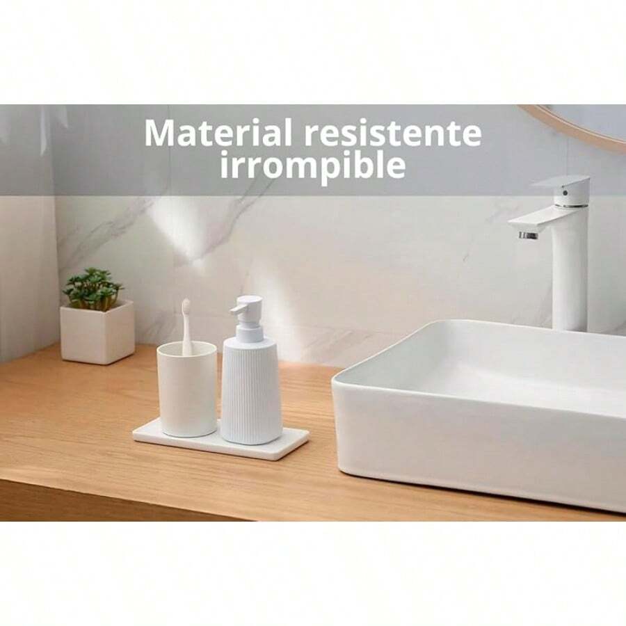 Timotech Dispensador deón Líquido, Dispensador Pequeño para Baño y Cocina, Dispensador deón de Manos de Plástico Moderno, Jabonera Moderna, Accesorios para Baño (Negro) - blanco - Ver 1