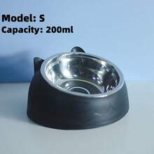 1 pieza de tazón de acero inoxidable para perros, con un diseño científico con una inclinación de 15 grados - Diseño con forma de oreja de gato y perro, plato para alimentación y bebida de mascotas, adecuado para perros y gatos pequeños y medianos, accesorio para mascotas duradero y de moda