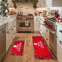 1/2/3 Pcs Thickened 0.47 Inch/1.2 Cm Christmas Kitchen Mat Set - Christmas Decor, Non-Slip Memory Foam Bottom, Suitable For Kitchen, Home Office, Laundry Room, Bathroom Decoration - Multicolor - View 14