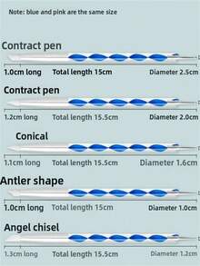 5支双头亚克力硅胶美甲笔套装，包括金属水钻点钻笔、大理石纹理笔、浮雕笔、软陶水钻点钻笔和不锈钢美甲点钻笔 - 彩色 - 查看 6