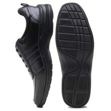 Men's Comfort Shoes, Black Coffee, Leather, Everyday, Tennis Style, Soft, Orthopedic, Comfortable - màu đen - Xem 6