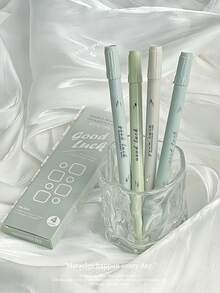 4pcs Double-Headed Fluorescent Highlighter Pens, Quick-Drying, School & Magazine Supplies, Fine Tip & Chisel Tip Cute Highlighters And Colored Markers, Back To School