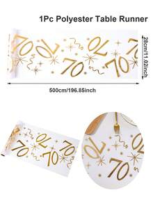 1 قطعة عداء طاولة ذهبي مطبوع بالحرارة لحفلة عيد الميلاد، علم طاولة لحفلة عيد الميلاد 18/30/40/50/60، غطاء طاولة من شبكة البوليستر المطلي بالذهب مقاس 28*275 سم، ديكور حفلة عيد الميلاد والذكرى السنوية، منشفة طاولة عيد الميلاد، ديكور المنزل، ديكور الطاولة، ديكور المطبخ والمائدة، زينة الصحون والأطباق، ديكور ذهبي، عيد الميلاد