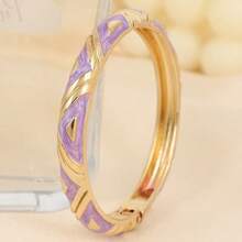 1 pieza Brazalete estilo vintage chapado en oro con esmalte, brazalete dorado, accesorio de joyería para mujeres y niñas, adecuado para la Gala Met, festivales de música, fiestas de lujo, regalo de coleccionista de lujo