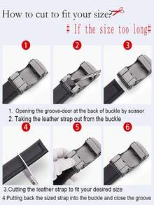 WilliamPOLO Genuine Leather Belt For Men, High-End Brand Trouser Belt With Automatic Buckle, Suitable For Young Business Men - Adjustable Length - Multicolor - View 11