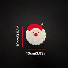 1/3pcs Handmade Crochet Santa Claus Coasters - Holiday Red And White Decorations, Durable Fabric Beverage Trays, Holiday Table Decorations, Unique Christmas Gifts, Christmas Wreaths, Seasonal Tableware, Made With Love