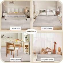 1 Pieza Alfombra de área grande y lujosa con diseño geométrico, lavable a máquina, antideslizante, diseño abstracto vintage en beige y blanco, perfecta para la decoración de la sala de estar, dormitorio, oficina o cafetería - Estilo 1 - Ver 6