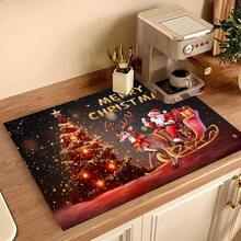 1 pieza Cubierta superior de horno. La alfombra de mesa de barro de diatomeas es adecuada para cocina eléctrica, estufa, fregadero, secado rápido, drenaje de cocina y decoración navideña de cocina. - Multicolor - Ver 34