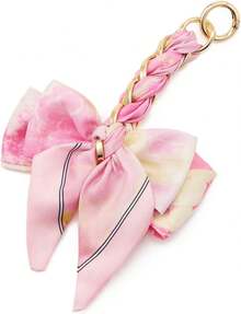 Bag Extender Chain With Bow Ribbon Purse Chain Extender For Crossbody Bag Charms Women Handbag Decoration Accessories - 粉色 - 查看 10