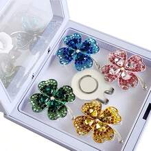 Marcador de bola de golf con trébol de cuatro hojas brillante - Clip magnético para gorra y marcador de bola, accesorio de golf fácil de usar para marcar la posición de la bola, regalo perfecto para golfistas - Trébol de diamantes - Ver 5