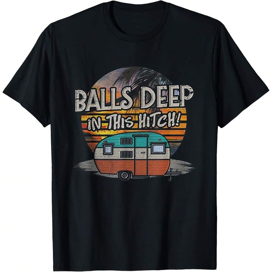 In This Hitch Funny Camping Gift Gift Uni T-Shirt - 黑色5 - 查看 1