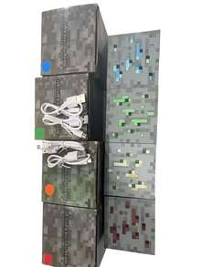 Minecraft 1pc Commemorative Edition Series Minecraft Pixel Ore Night Light - Blue/Green/Red/Yellow Style, Soft Silicone, Brightness Adjustable, USB Rechargeable, Suitable For Bedroom Decoration And Relaxation, Perfect For Sleep/Christmas And Birthday Gifts, Suitable For Teens And Adults, Themed Parties