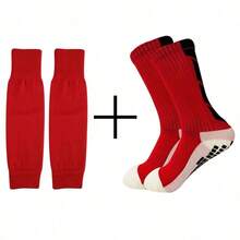 2 paires de chaussettes de sport de football anti-dérapantes multicolores, manches de jambe de course pour protéger efficacement les muscles du mollet contre les blessures - Multicolore - Voir 5