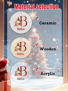 Đồ trang trí Giáng sinh theo yêu cầu với tên, Đồ trang trí cây thông Noel cá nhân hóa, Quà tặng Giáng sinh tùy chỉnh, Đồ trang trí chữ cái tùy chỉnh, Đồ trang trí Giáng sinh, Giáng sinh, Đồ thủ công Giáng sinh cho trẻ em, Mẫu người tuyết Giáng sinh, Gốm sứ, Acrylic, Gỗ, Sân vườn, Trang trí phòng, Bé trai, Bé gái, Mẹ, Trẻ em, Gia đình, Vật dụng quà tặng Giáng sinh - Phong cách B - Xem 3
