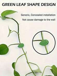 1 peça/2 peças Dispositivo de Fixação de Roupão em Forma de Folha Verde, Artesanato de Parede para Escalada de Plantas Verdes, Clipe de Fixação de Videira de Melancia, Dispositivo de Fixação de Plantas Verdes Sem Rastro, Estrutura de Suporte de Tração, Adequado para Decoração de Jardim Interno e Externo
