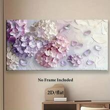 1pc Hydrangea Floral Canvas Wall Art, Modern Art Decor Frameless Poster, Cartoon Botanical Flowers Print For Living Room, Bedroom, Office, Indoor Decor - Spring & Autumn Seasonal Artwork