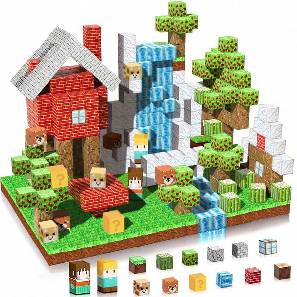Bloques de construcción magnéticos para niños - Juego de construcción educativo con bosque colorido y bloques de construcción, regalo de cumpleaños ideal para adolescentes, material ABS, juego para niños | Bloques magnéticos | Juego resistente, juguetes de construcción, regalos para la vuelta al cole