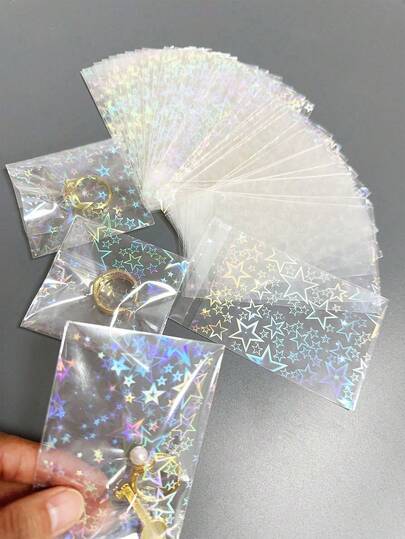 50pcs Transparent Packaging Bag, Transparent Plastic Jewelry Zipper Bag, Strong Radium Radiation Bag That Can Be Re Closed, Reusable Sealed Zipper Bag, Used For Pills, Jewelry, Travel, Storage, Packaging And Transportation, Suitable For Bracelets, Necklaces, Earrings, Anklets, Rings - Waterproof And Rust Proof Finishing Bag