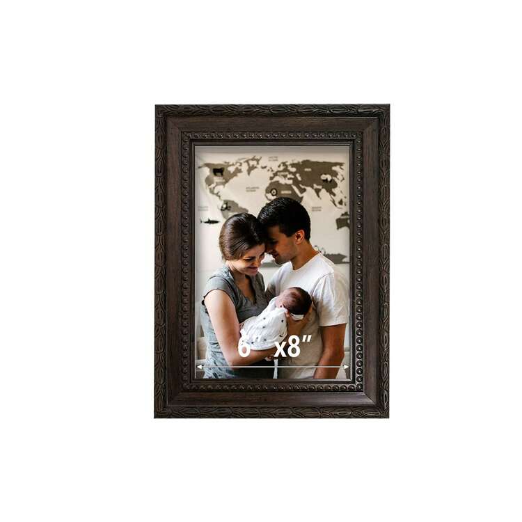 1pc/4pcs Vintage Textured Gallery Photo Frames, 3.5x5", 4x6", 5x7", 6x8", 8x10" Size Options, Suitable For Tabletop Display Or Wall Decor, Great For Display Cabinet, Fireplace, Nightstand, Entryway, Living Room (Photo Paper Included Randomly) - Brown - View 16