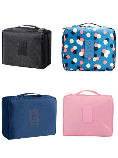 1pc Polka Dot Waterproof Cosmetic Bag, Women Travel Toiletry Organizer, Cruise Essential, Makeup Storage, Summer Travel, Beach Holiday, School Supplies, Dorm Necessity, Back To School