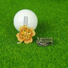 Marcador de bola de golf con trébol de cuatro hojas brillante - Clip magnético para gorra y marcador de bola, accesorio de golf fácil de usar para marcar la posición de la bola, regalo perfecto para golfistas - Trébol de diamantes - Ver 7