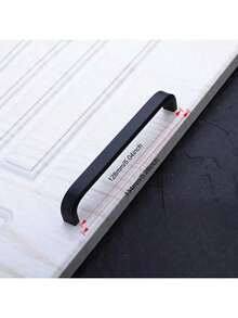 10pcs Arch Style Polished Metal Handles, Solid Aluminum Alloy Cabinet Door Drawer Pulls, Modern Simple Black Metal Finish For Furniture Hardware - Black - View 12